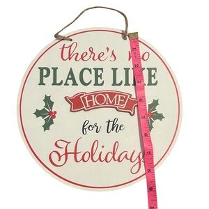 Christmas Holiday Decor Sign‎ There's No Place Like Home Hanging Round